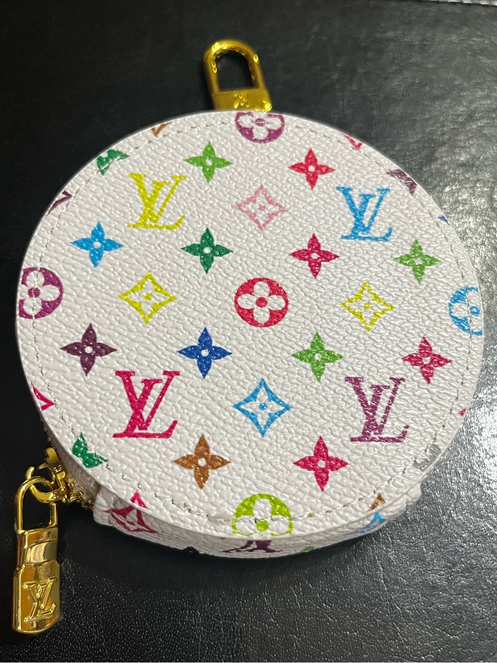 Louis. Vuitton. X T. M. Colorful Monogram Zip Around Pouch Charm